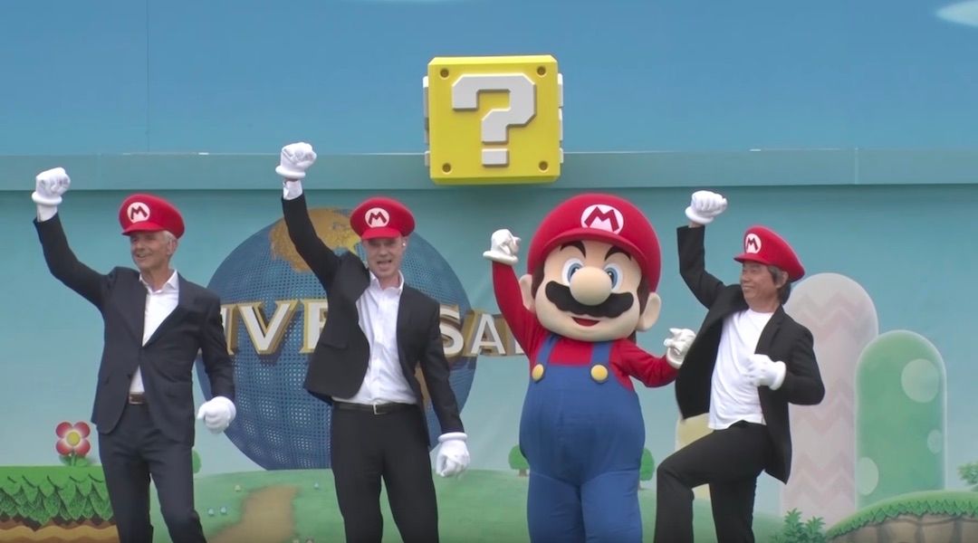 super nintendo world groundbreaking close up universal studios