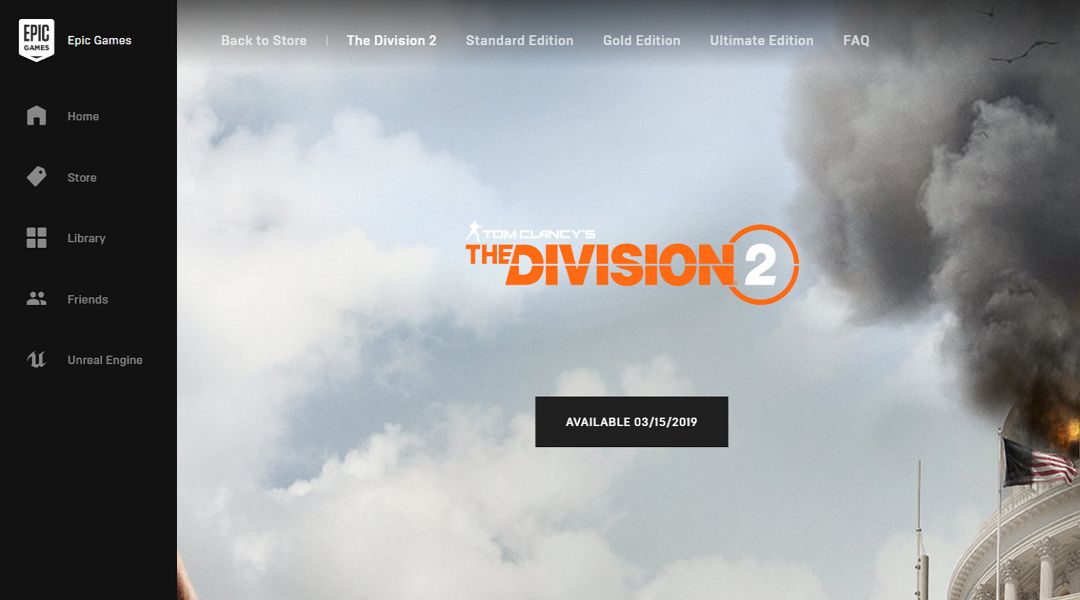 the division 2 epic games store profile