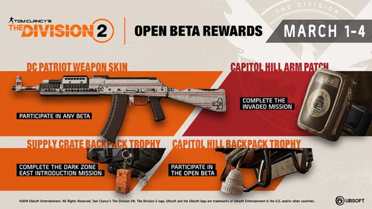 the division 2 open beta rewards