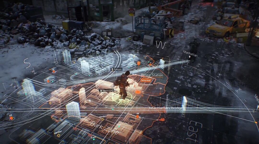 The Division Video Details Game's Map Size - Division map hologram