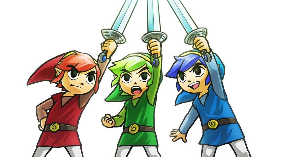 Where Does The Legend of Zelda: Tri Force Heroes Fit in the Zelda Timeline? - Three Links with swords