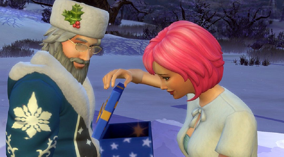 the sims 4 father winter pink haired sim