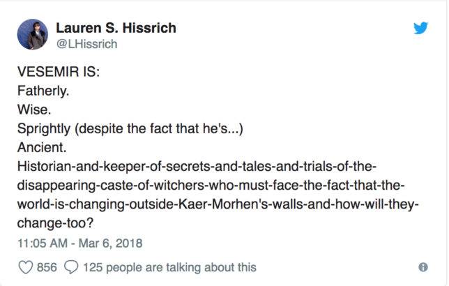 the witcher showrunner vesemir desc