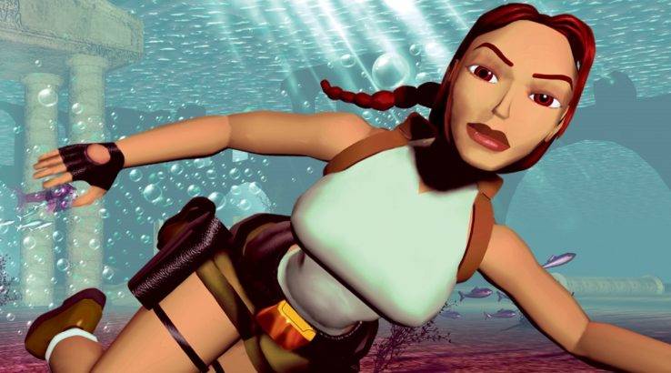 tomb raider 2 lara swimming