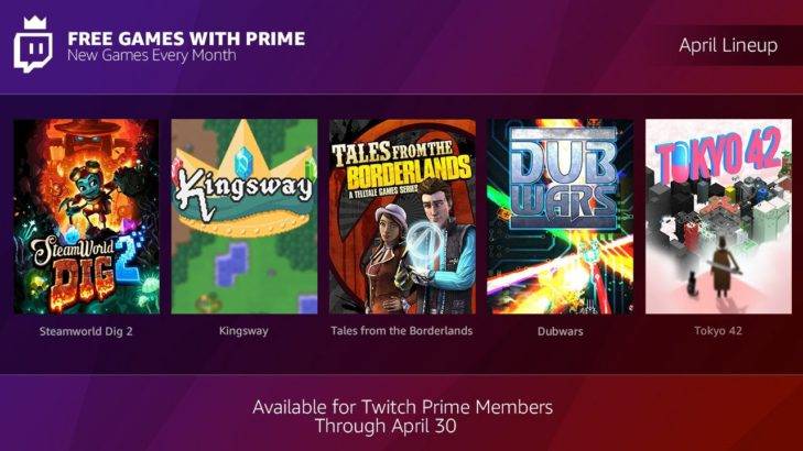 twitch prime april free games