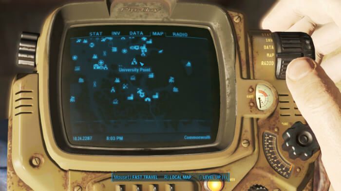 university point location pip-boy map fallout 4