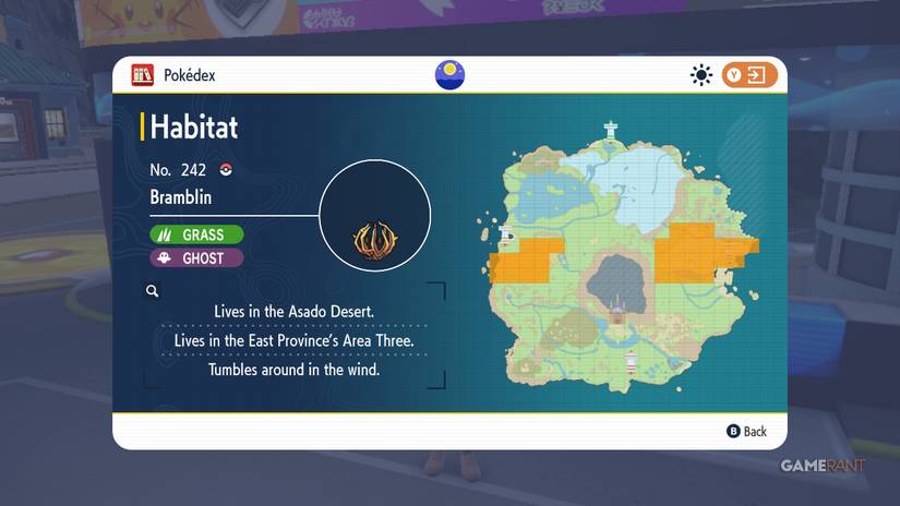 bramblin habitat pokemon scarlet violet map