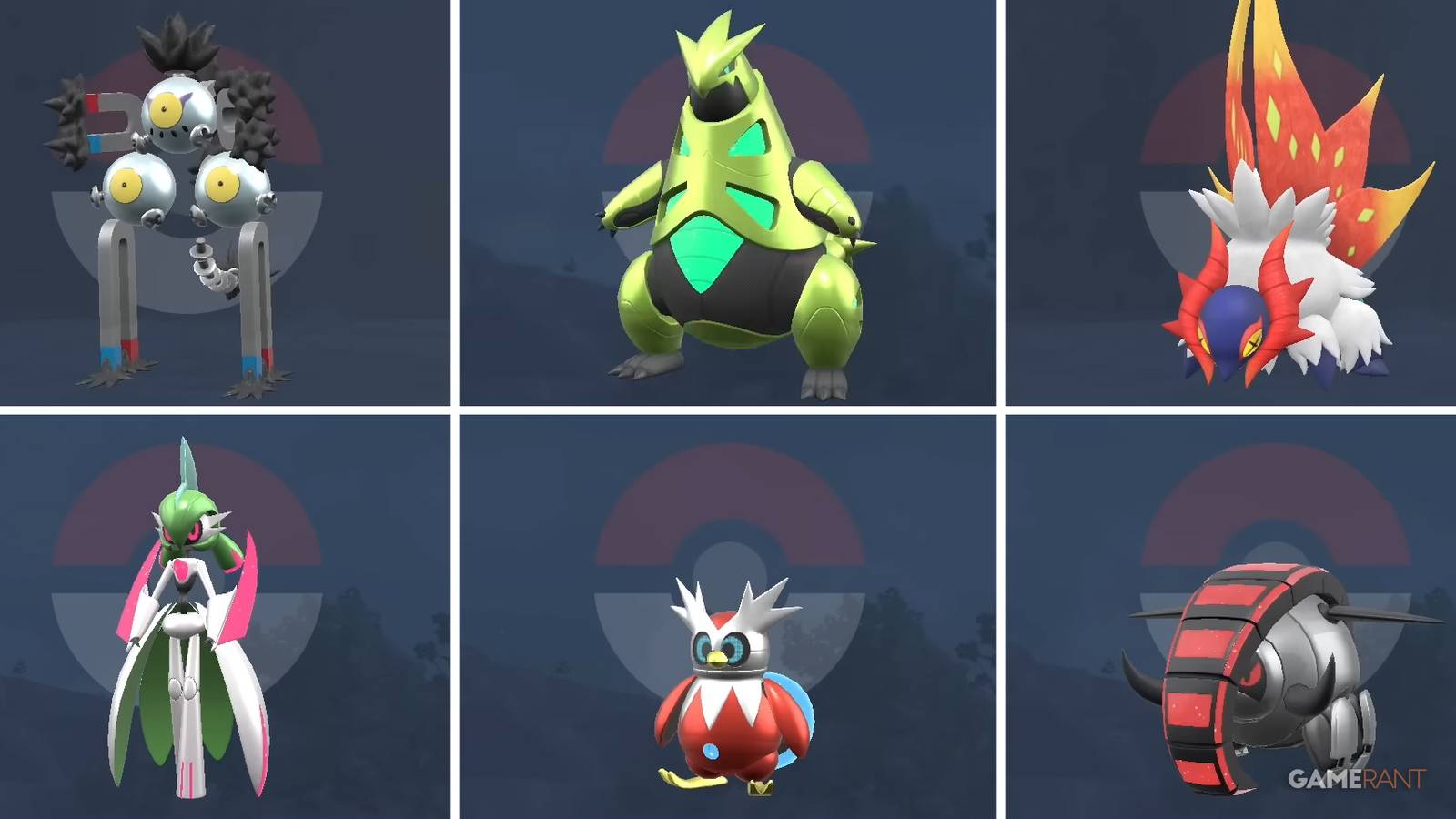 Six of the Paradox Pokemon that can be found in Pokemon Scarlet & Violet