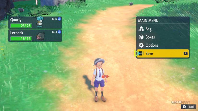 saving in pokemon scarlet and violet
