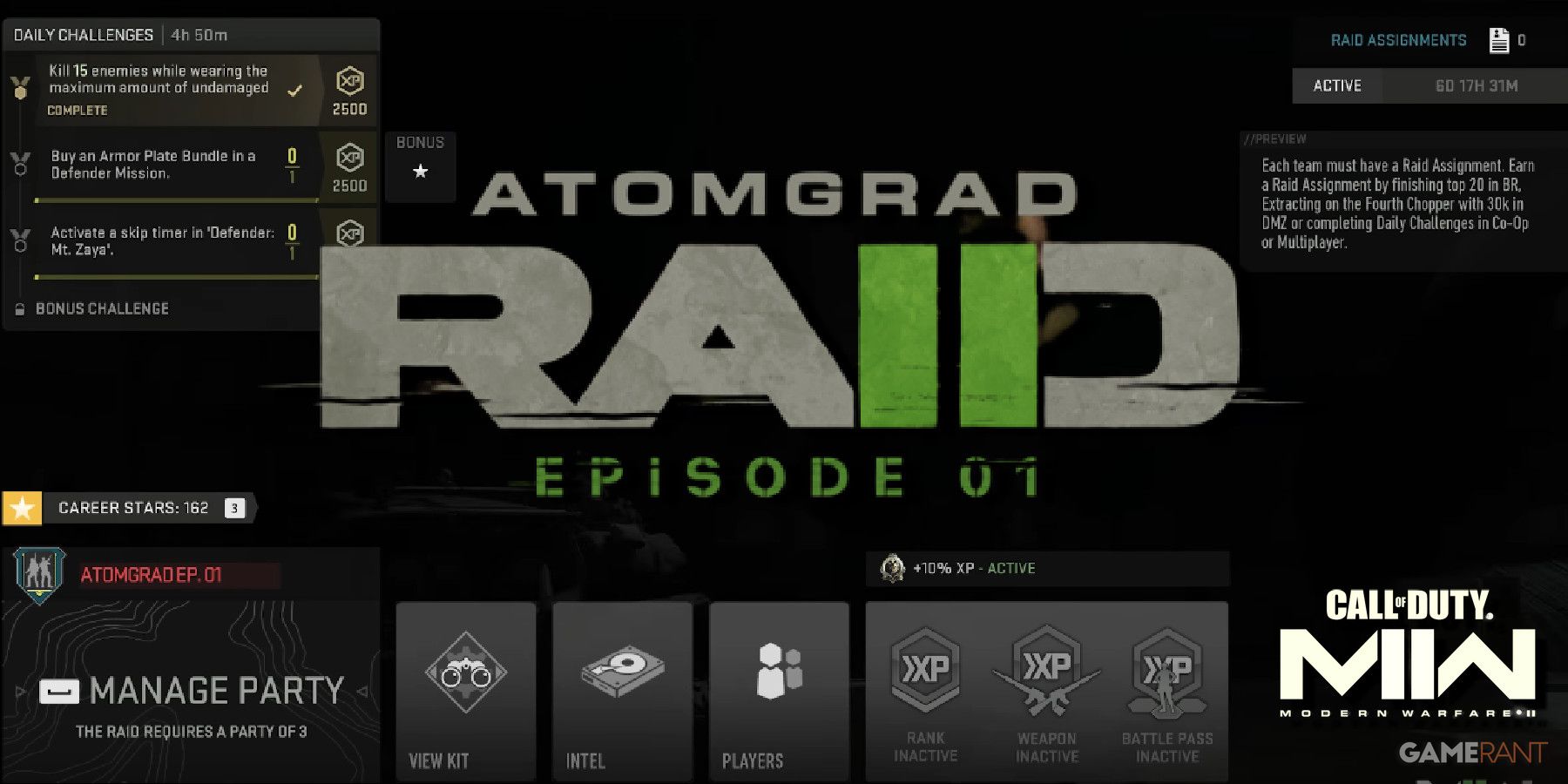 All Atomgrad Raid rewards in Modern Warfare 2