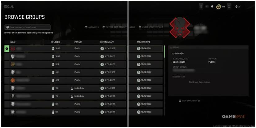 Call of Duty Modern Warfare 2 Browse Groups