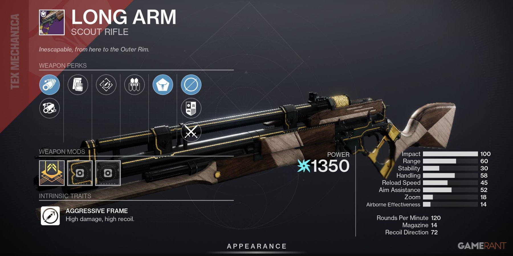 Destiny 2 Long Arm Scout Rifle