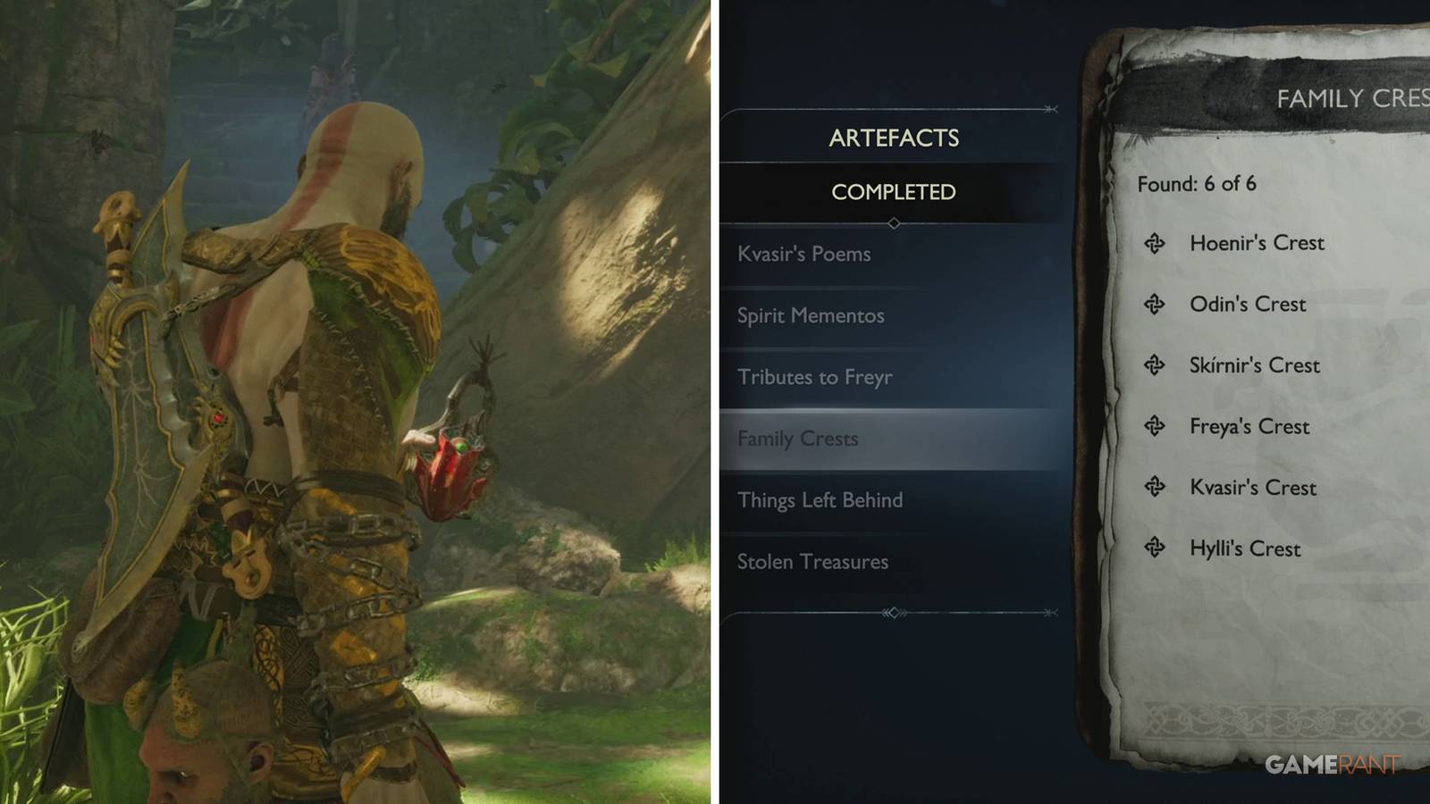 God of War Ragnarok: Where to Find All Family Crests (Vanaheim Artefacts)