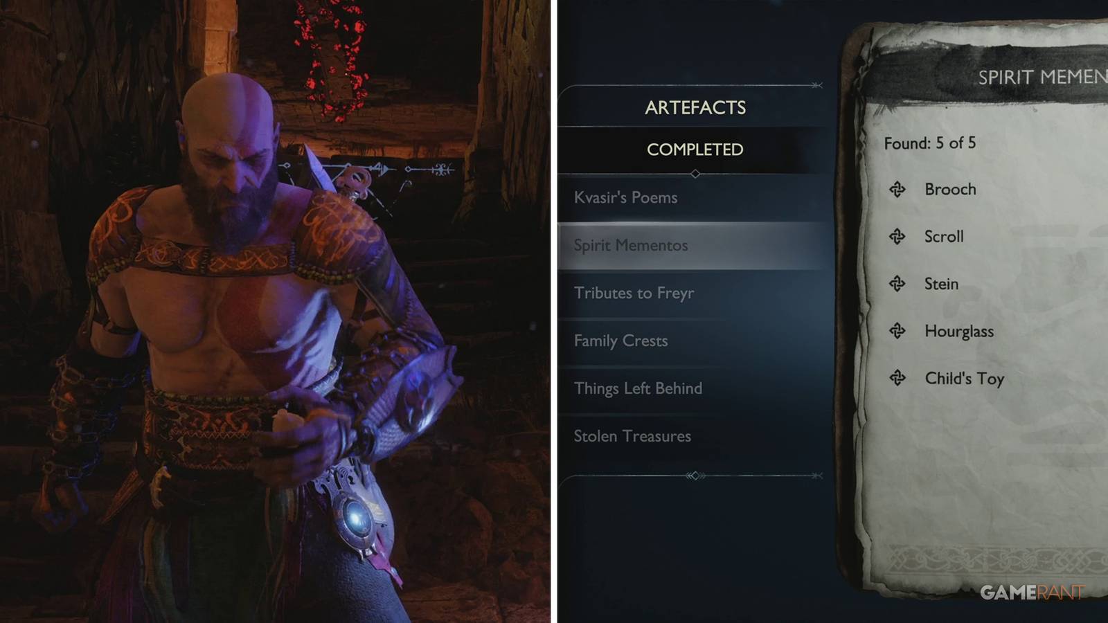 God of War Ragnarok: Where to Find All Spirit Mementos (Vanaheim Crater Artefacts)