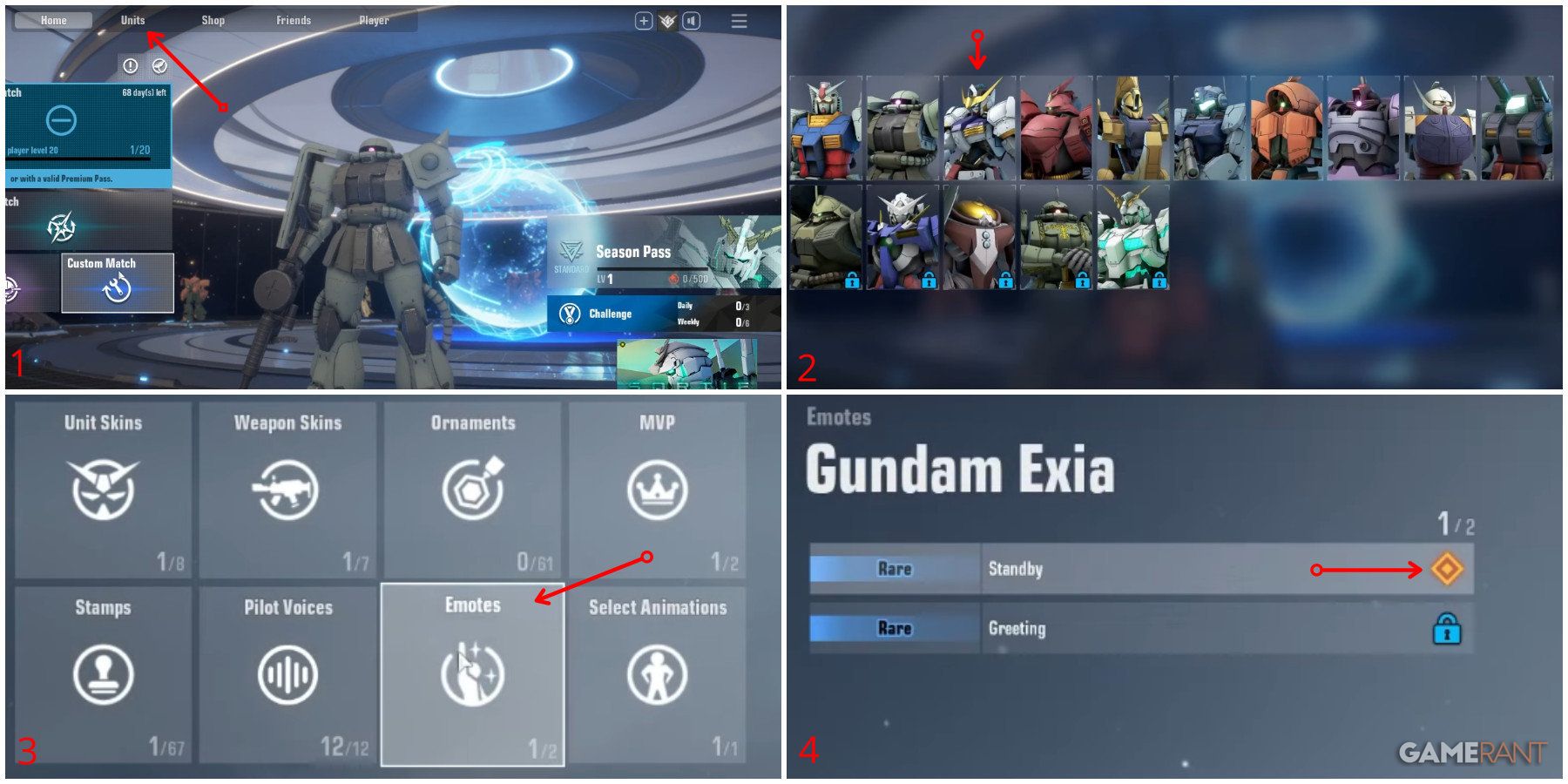 Gundam Evolution Equiping Emote