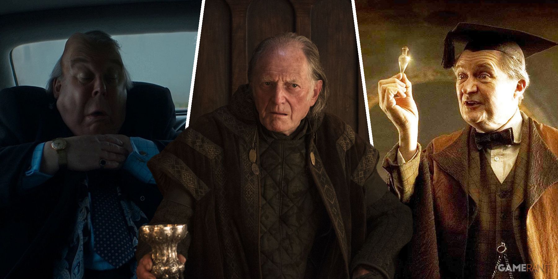 Nicholas Blane, David Bradley, and Jim Broadbent in Doctor Who, Game of Thrones, and Harry Potter