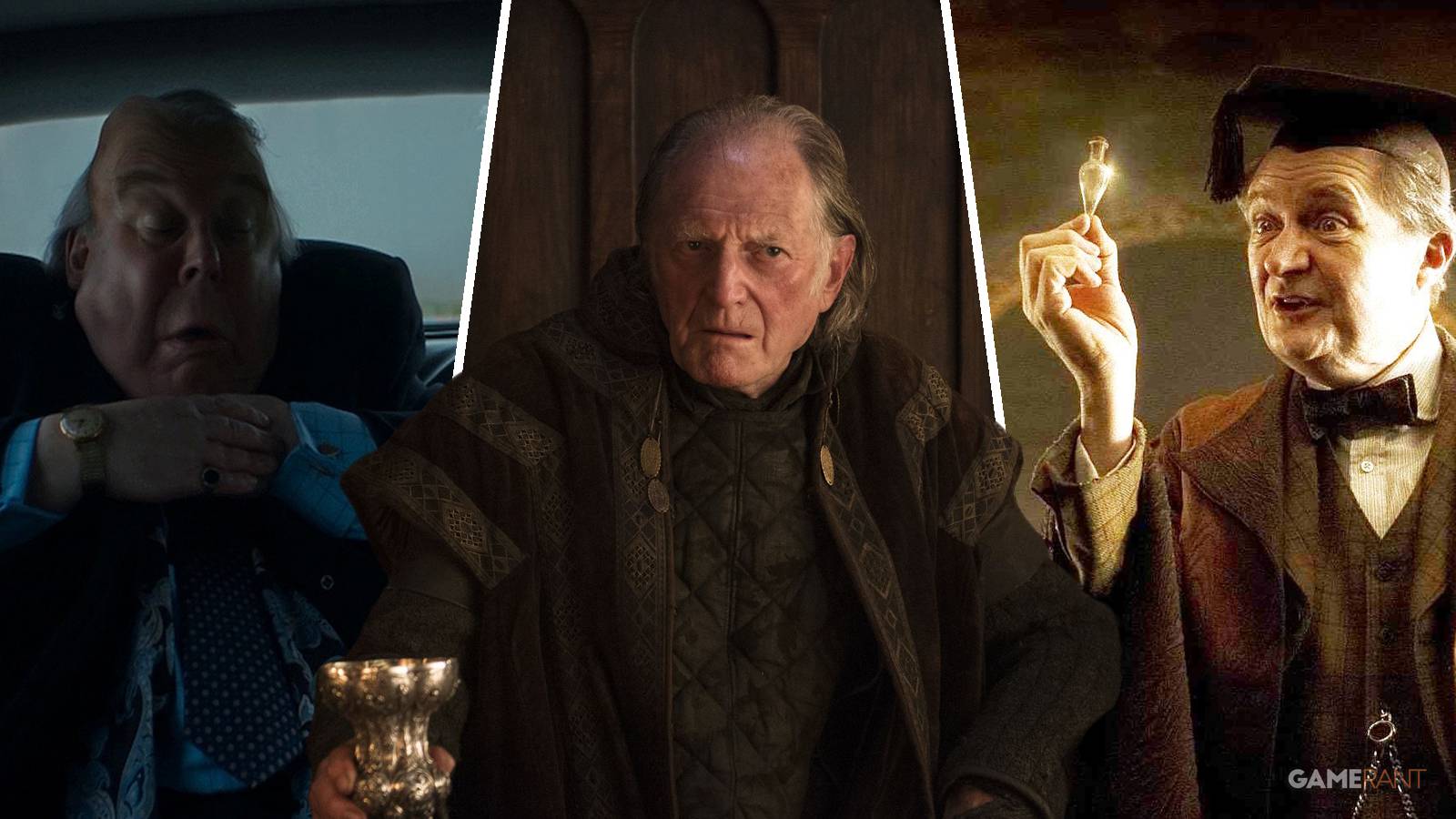 Nicholas Blane, David Bradley, and Jim Broadbent in Doctor Who, Game of Thrones, and Harry Potter