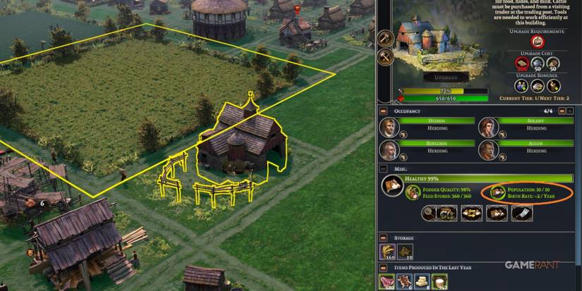 Farthest Frontier Birth Rate And Population For Cows