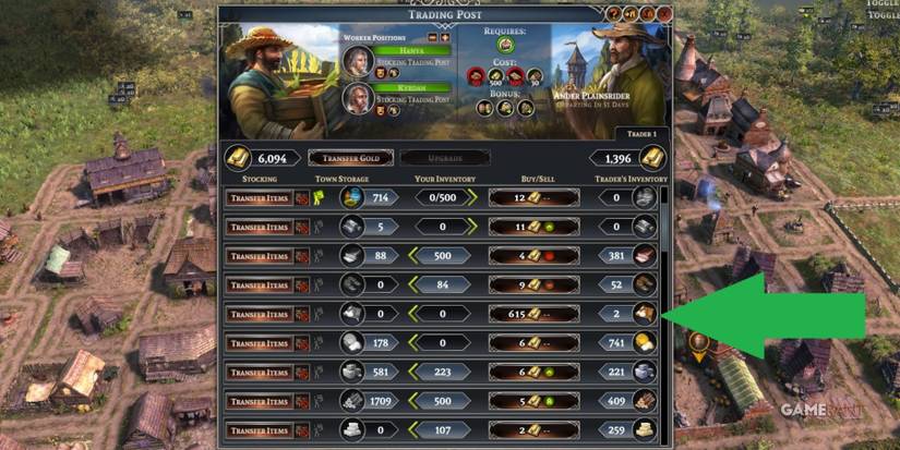 Farthest Frontier Purchasing Cattle From A Trader