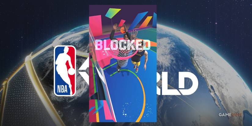 NBA All-World Blocking A Shot On A Dunk Attempt