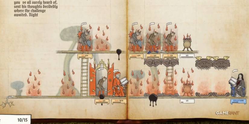 Inkulinati Battlefield With Lots Of Hell's Maws And Fire Sparks