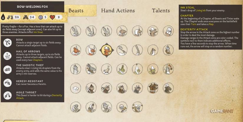 Inkulinati Bow-Wielding Fox In The Bestiary