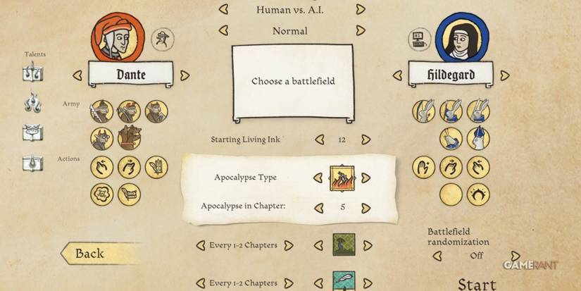 Inkulinati Settings In Duel Mode