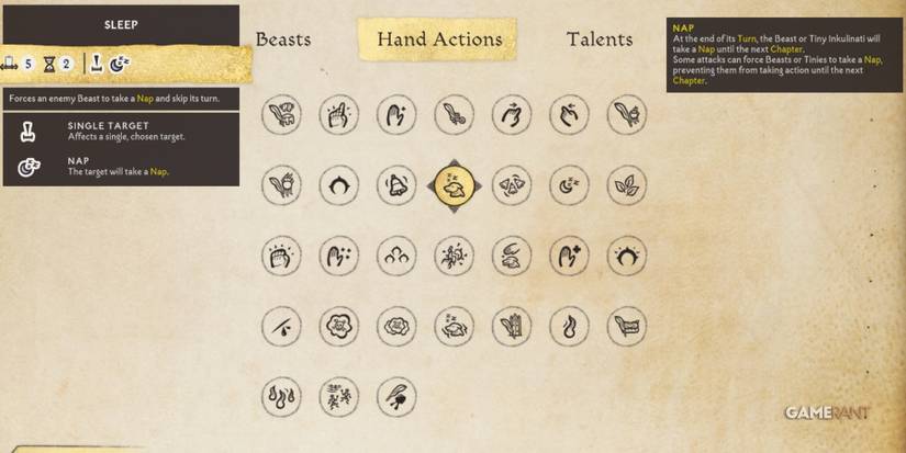 Inkulinati Sleep Hand Action In The Bestiary