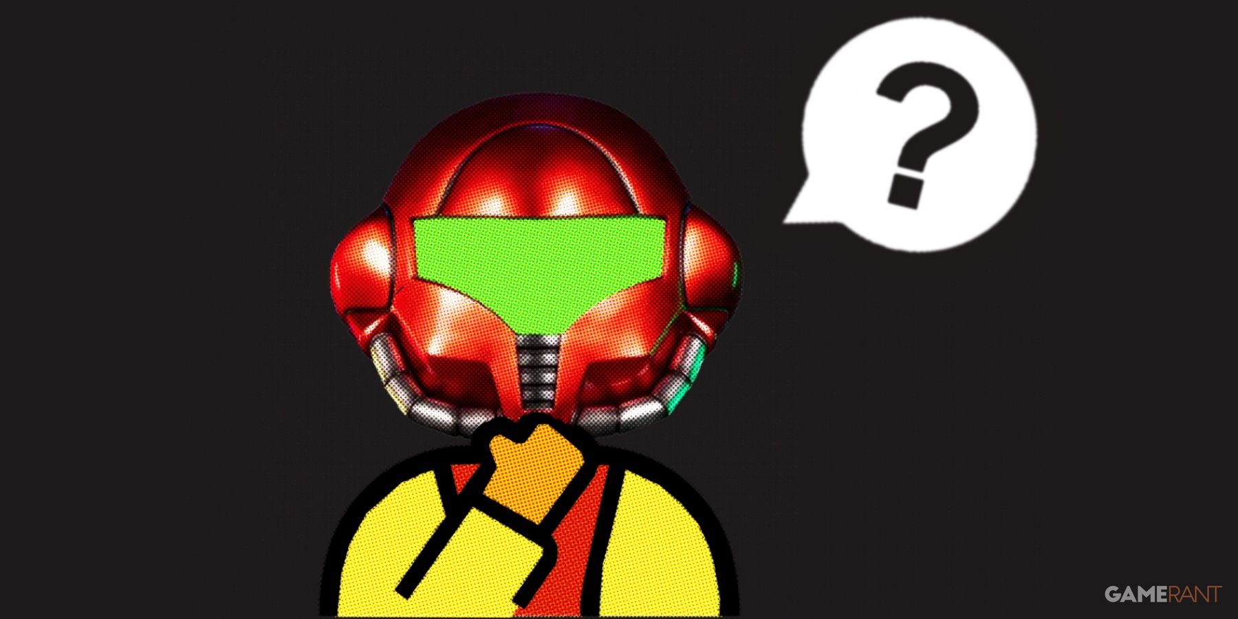 Metroid Prime Remastered wondering Samus question mark bubble