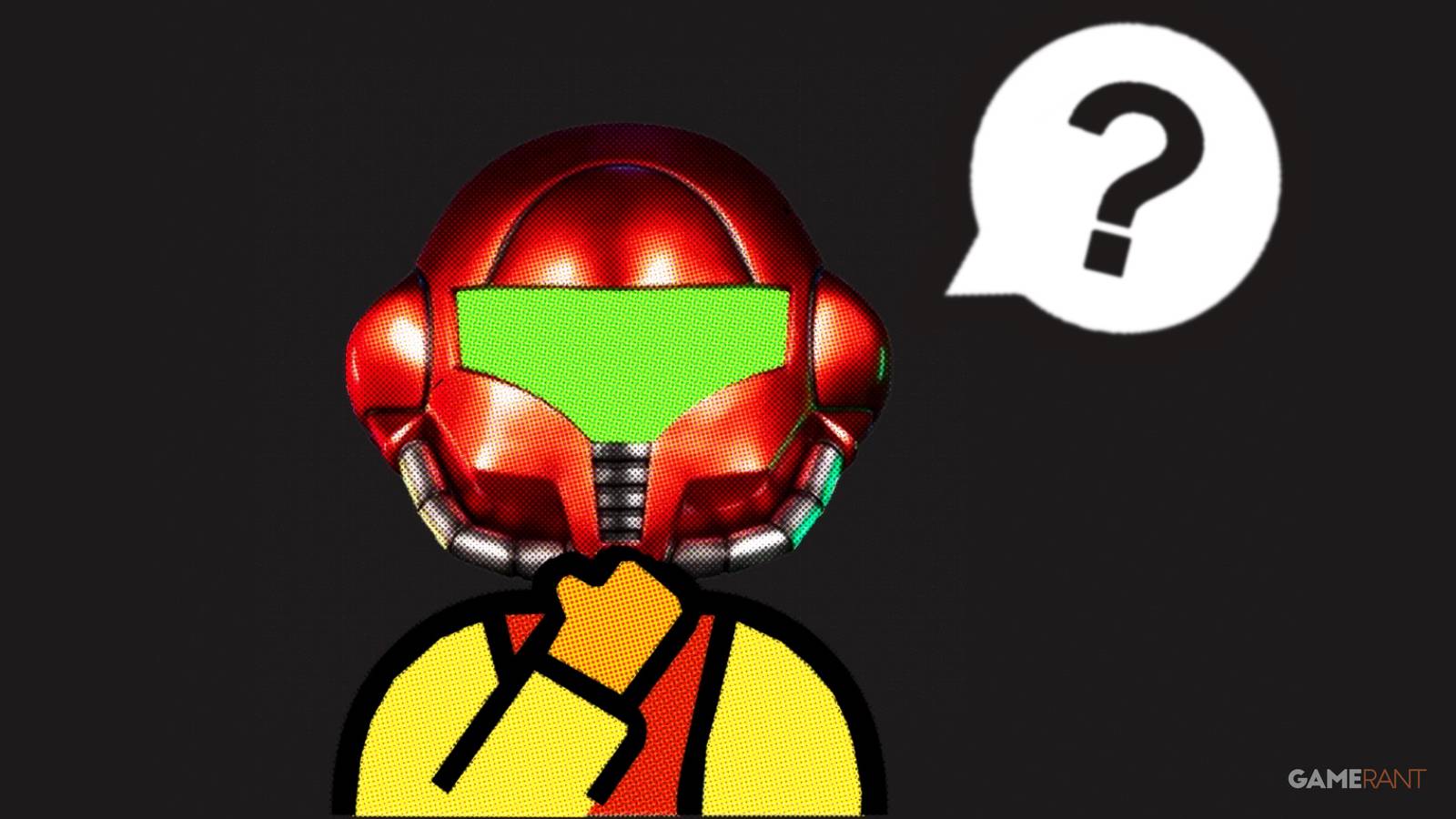 Metroid Prime Remastered wondering Samus question mark bubble