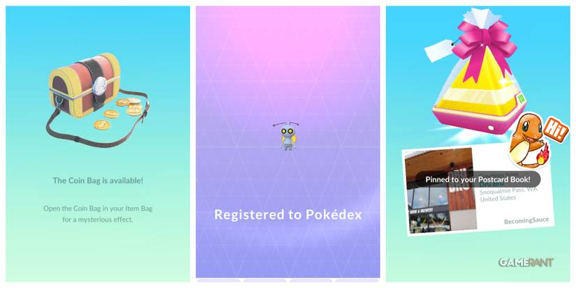 pokemon go coin bag roaming form gimmighoul postcard book