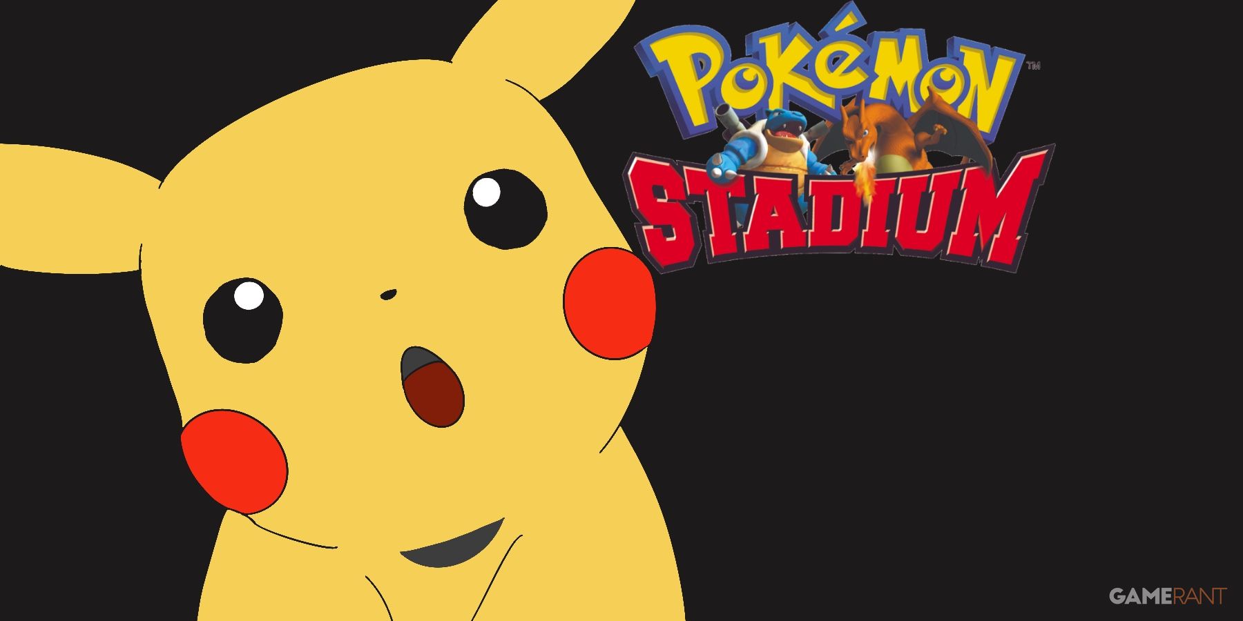 Pokemon Stadium logo amazed Pikachu DB design