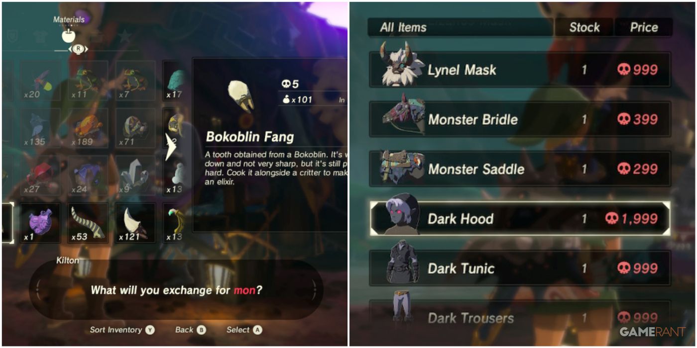 loz botw fang and bone wares