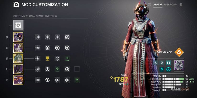 Destiny 2 Mod Customization Screen