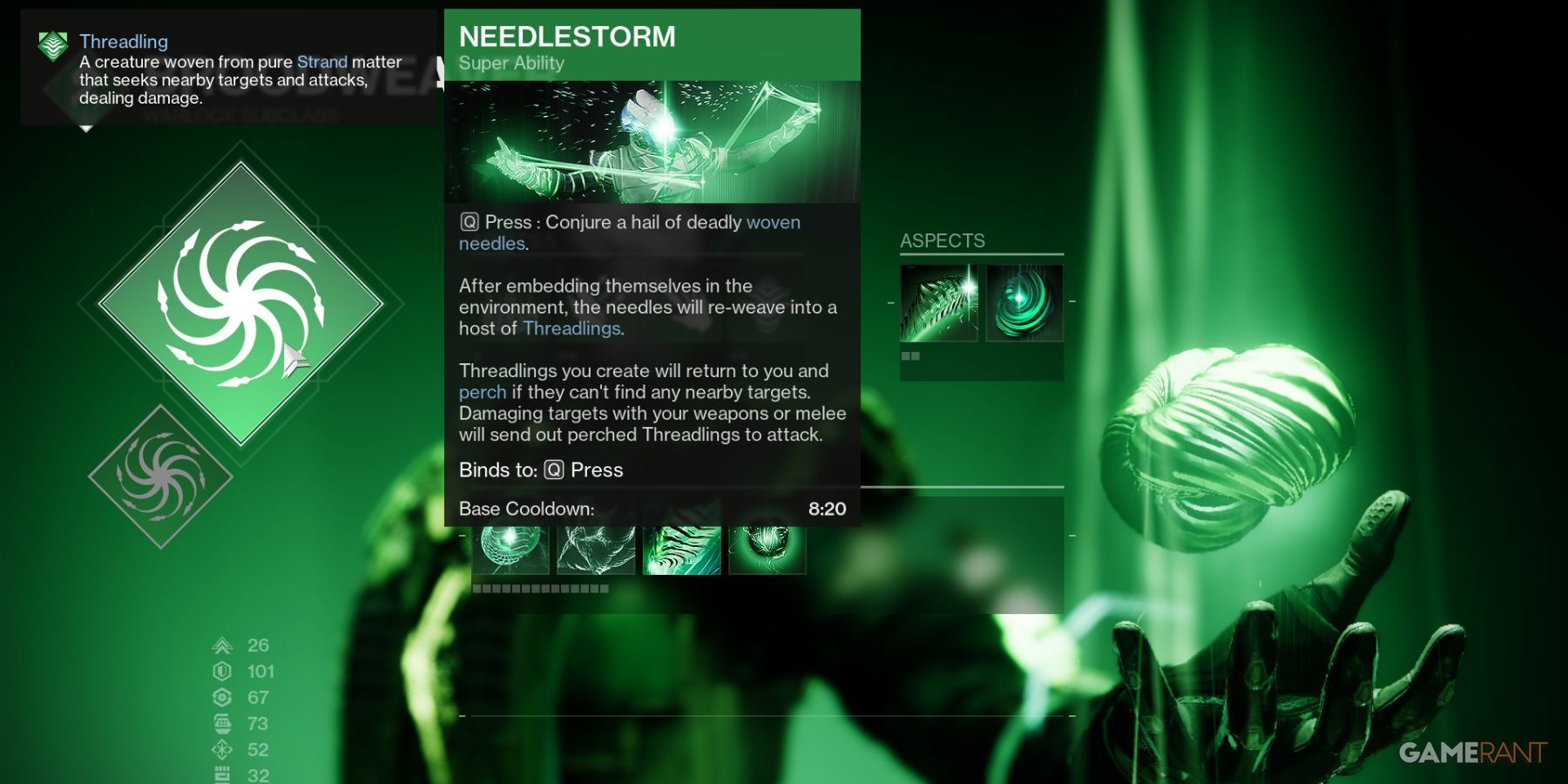 Destiny 2 Warlock Strand Super Needlestorm