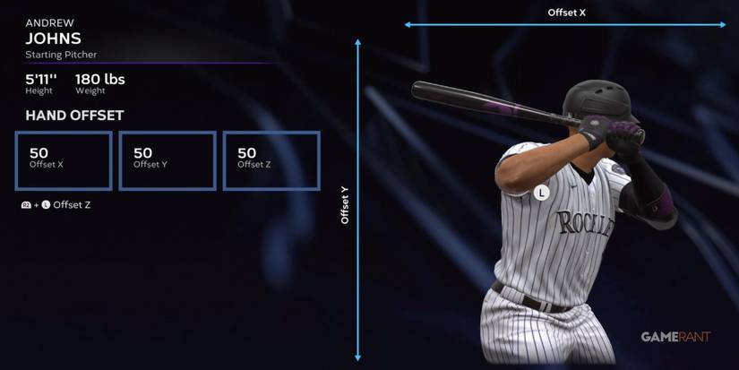 MLB The Show 23 Adjust Hand Offsets Batting Stance