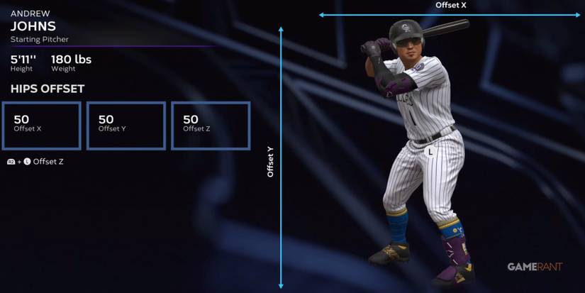MLB The Show 23 Adjust Hips Offset Batting Stance