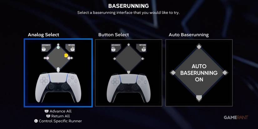 MLB The Show 23 Analog Select Baserunning Setting