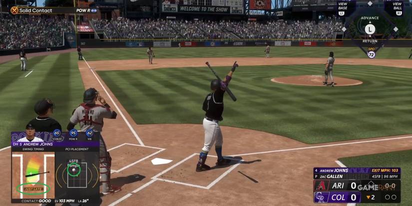 MLB The Show 23 Being Late On Outside Pitch For Home Run