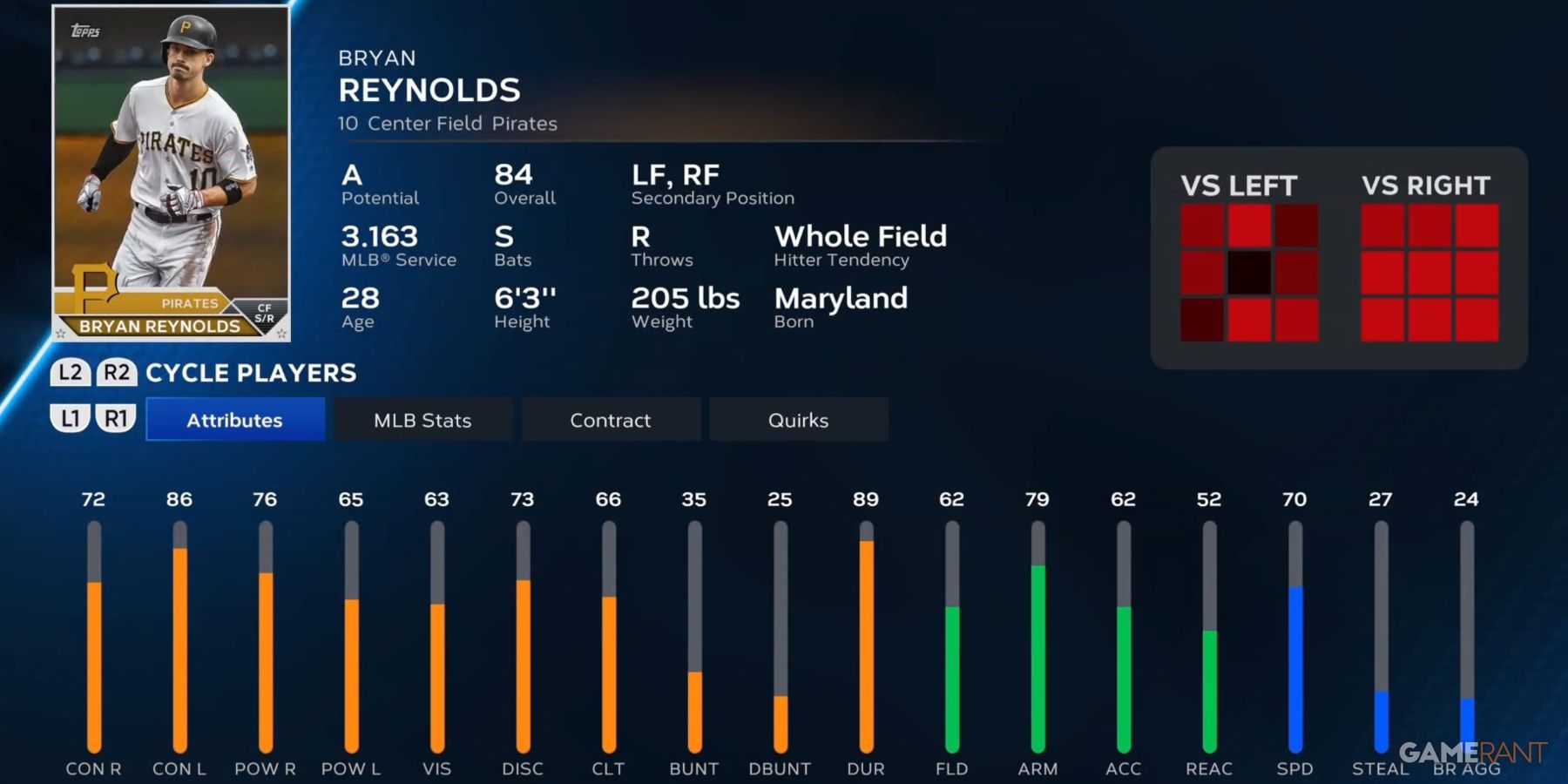 MLB Pertunjukan 23 Kartu Pemain Bryan Reynolds