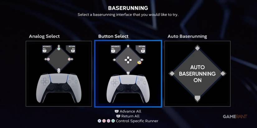 MLB The Show 23 Button Select Baserunning Setting