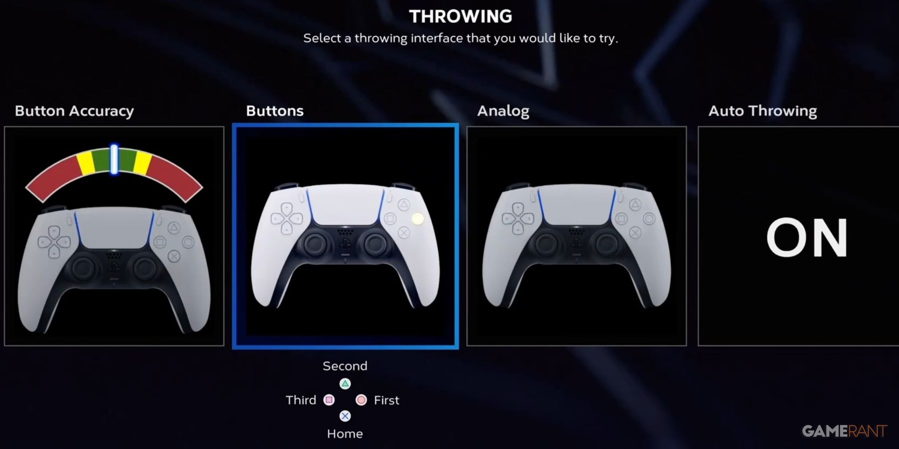 MLB The Show 23 Buttons throw setting