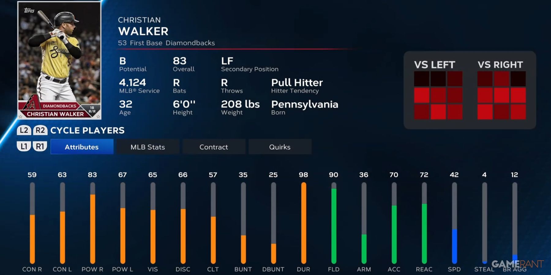 MLB The Show 23 Christian Walker Player Card