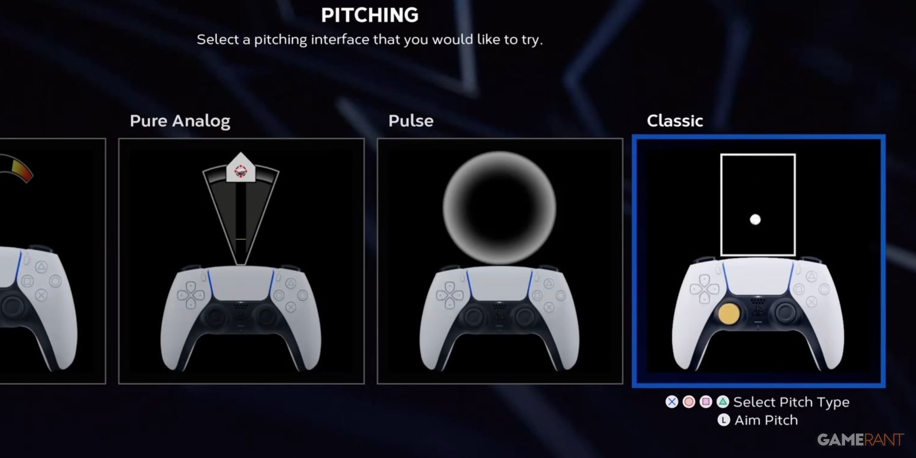MLB The Show 23 Classic Pitching Setting