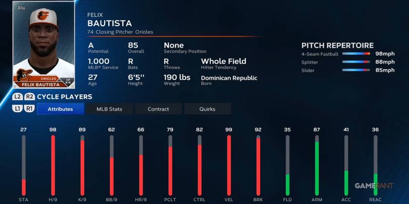 MLB The Show 23 Felix Bautista Preseason Player Card