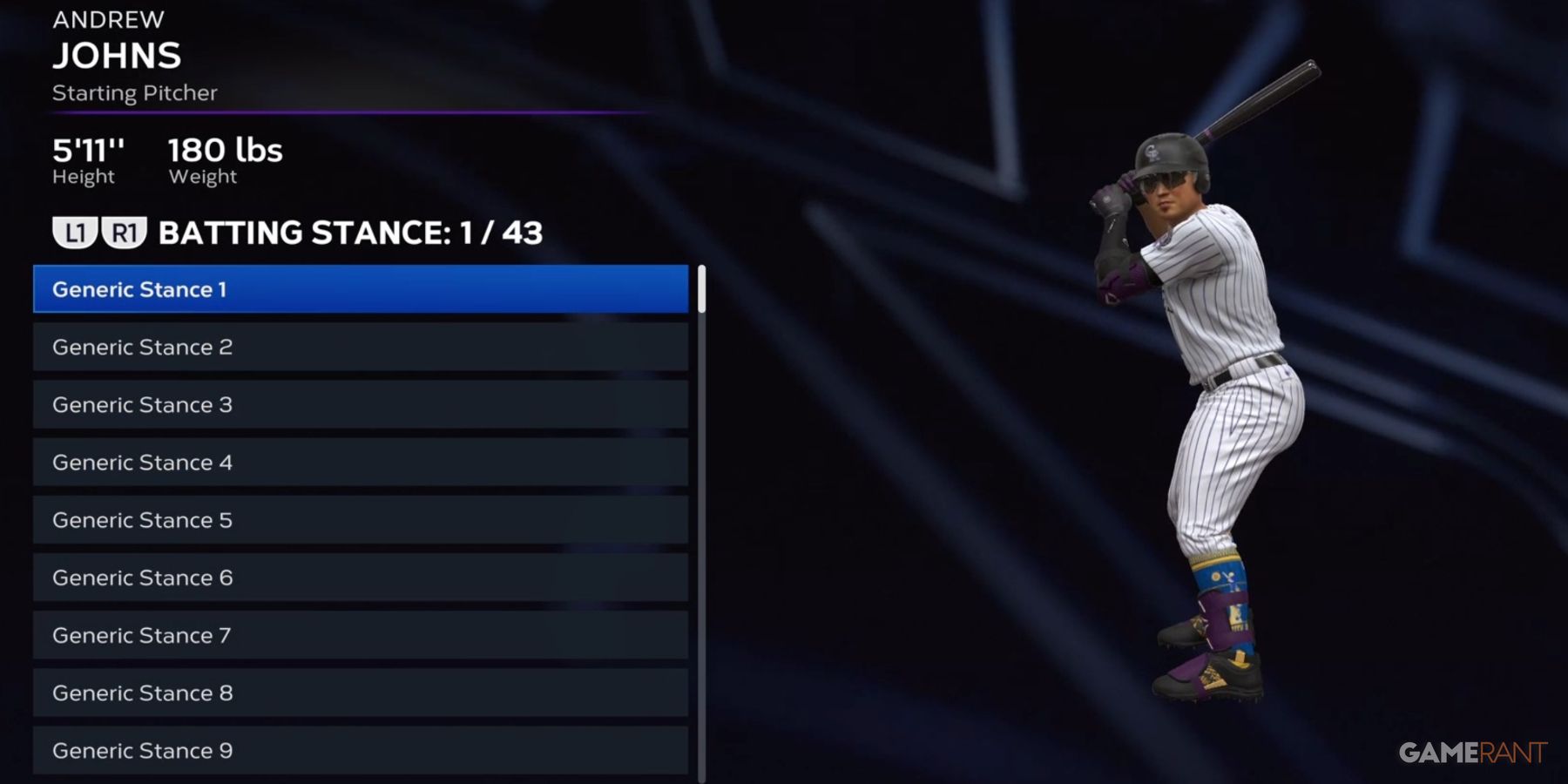 MLB The Show 23 Generic 1 Batting Stance