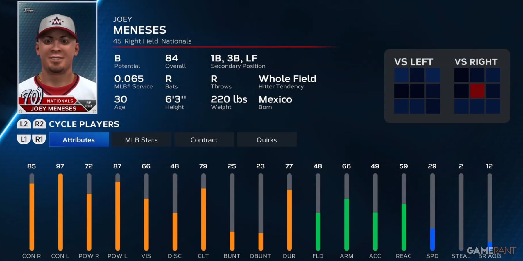 MLB The Show 23 Joey Meneses Player Card