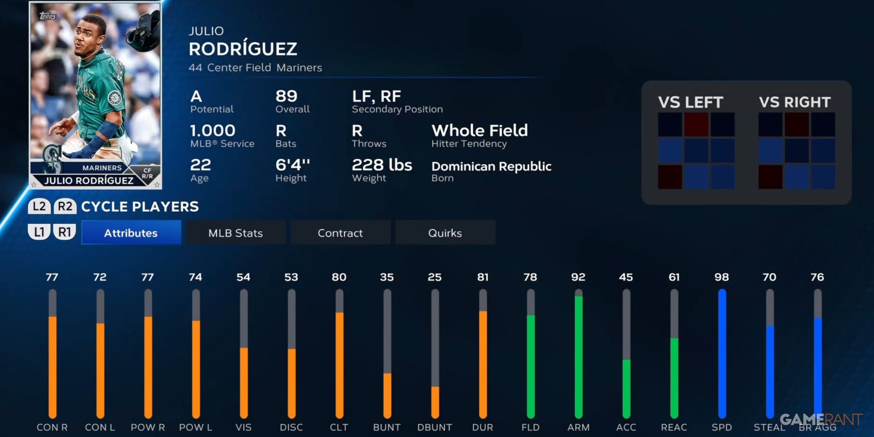 MLB The Show 23 Julio Rodriguez Player Card