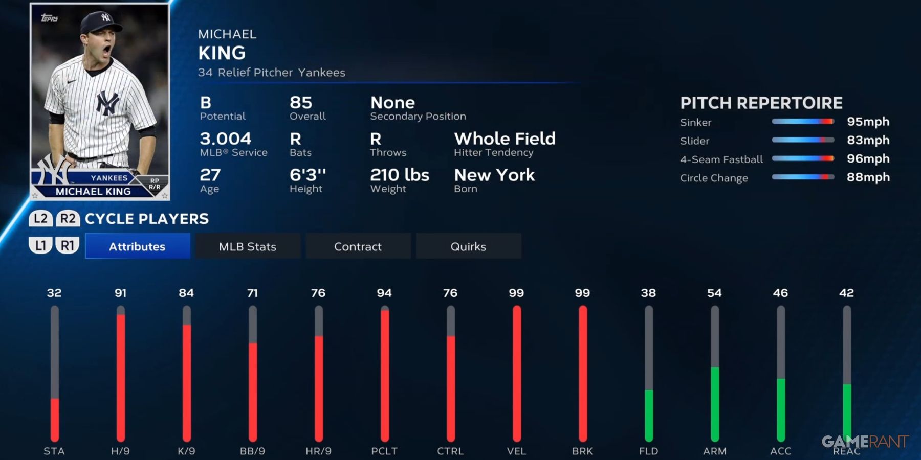 MLB The Show 23 Michael King Preseason Player Card