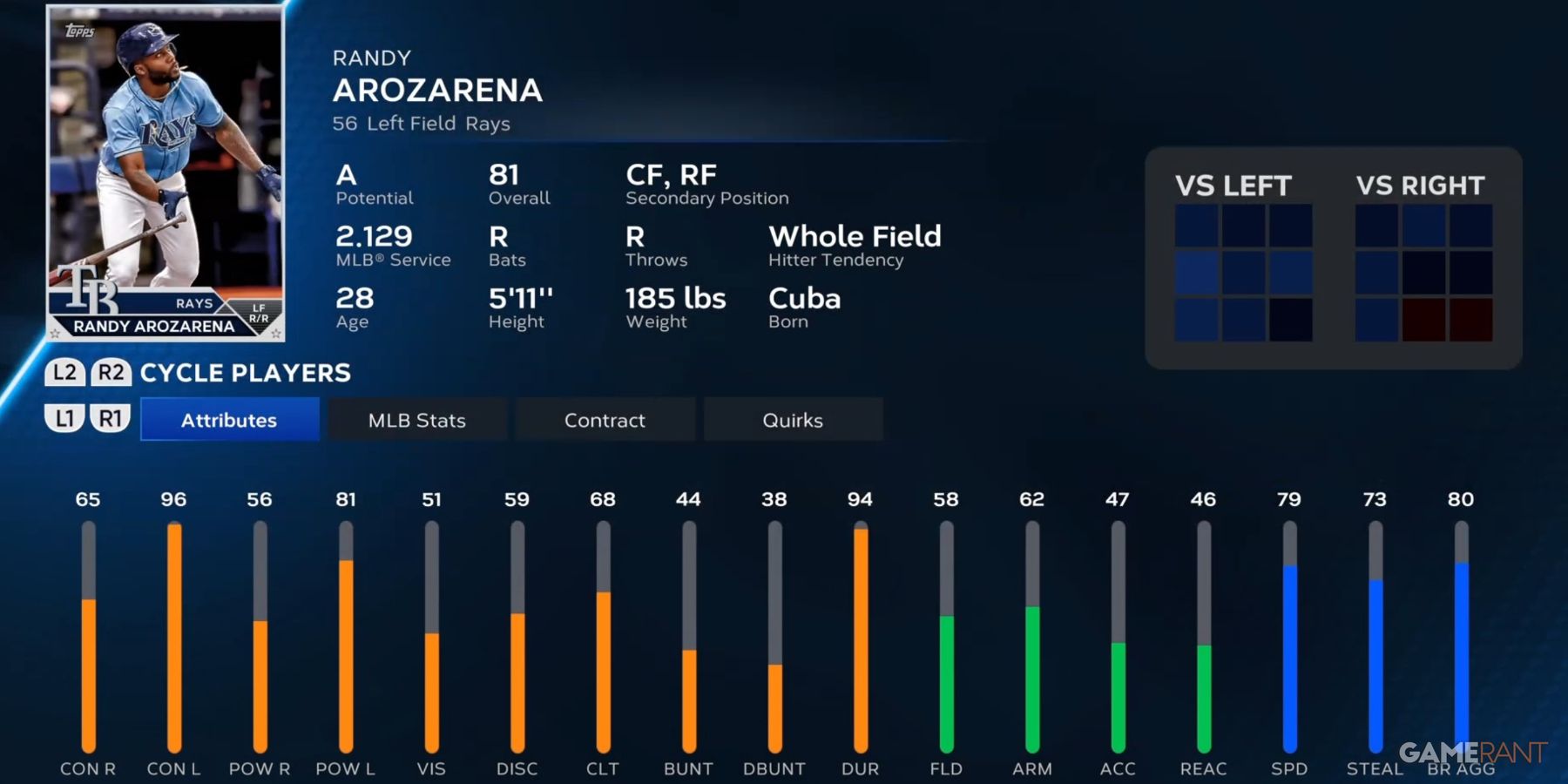 MLB The Show 23 Randy Arozarena Player Card